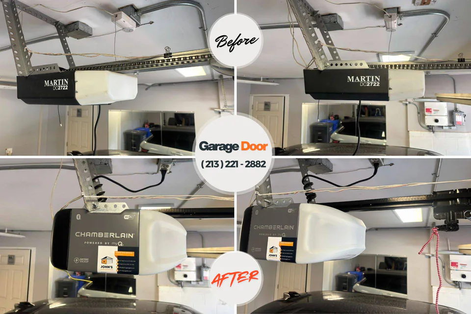 Before and after: garage door repair Lincolnville, SC